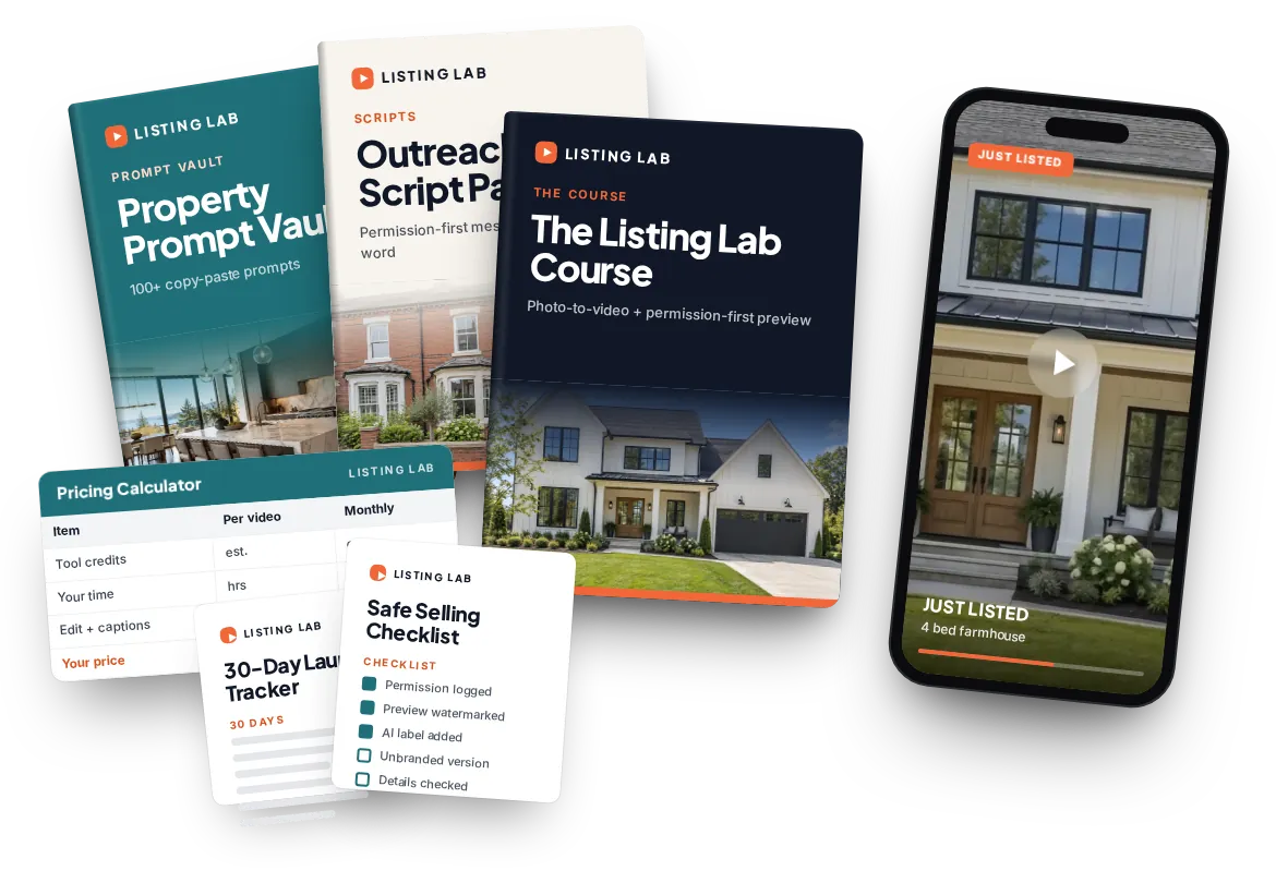 Listing Lab course, prompt vault, scripts, calculator and checklists